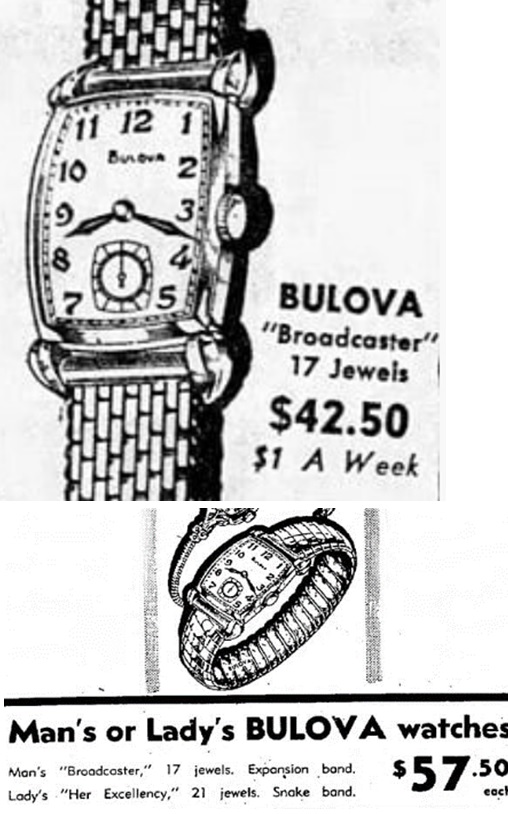 1949 Bulova Broadcaster Ad