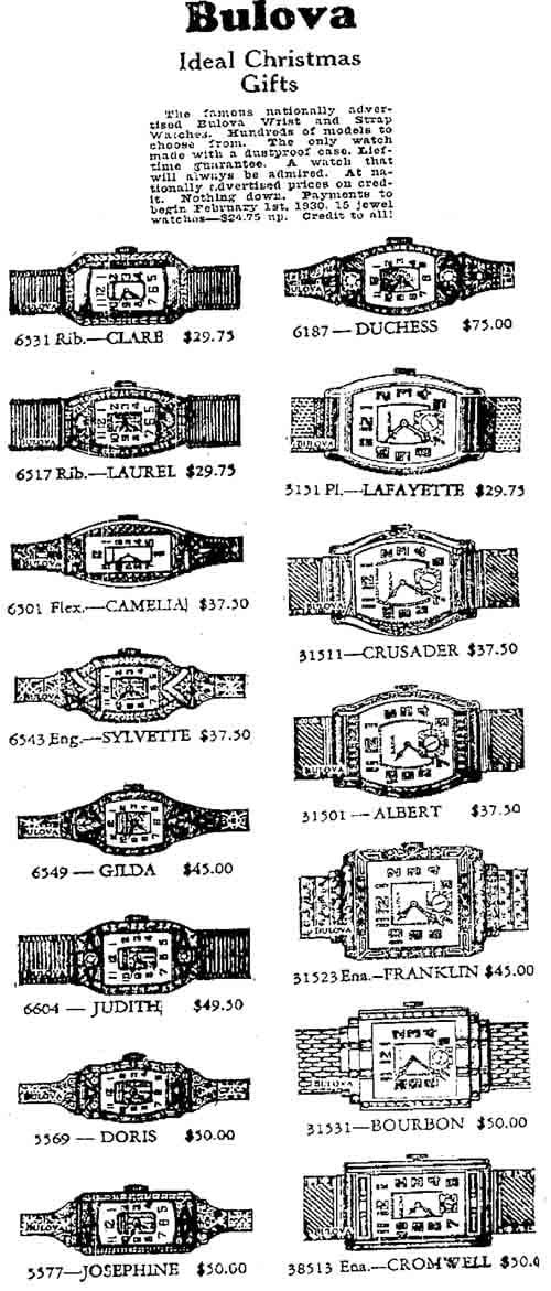 1929 Bulova watches - Gilda