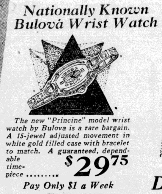 1929 Bulova Princine Ad