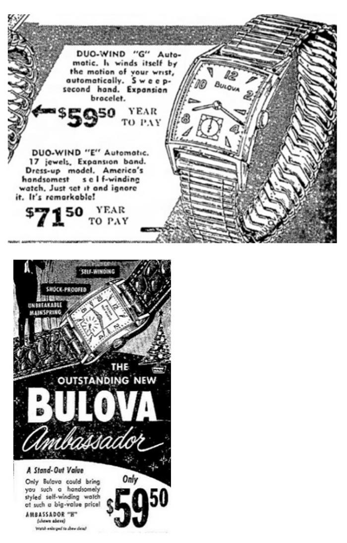 1950 Bulova Duo Wind "E"