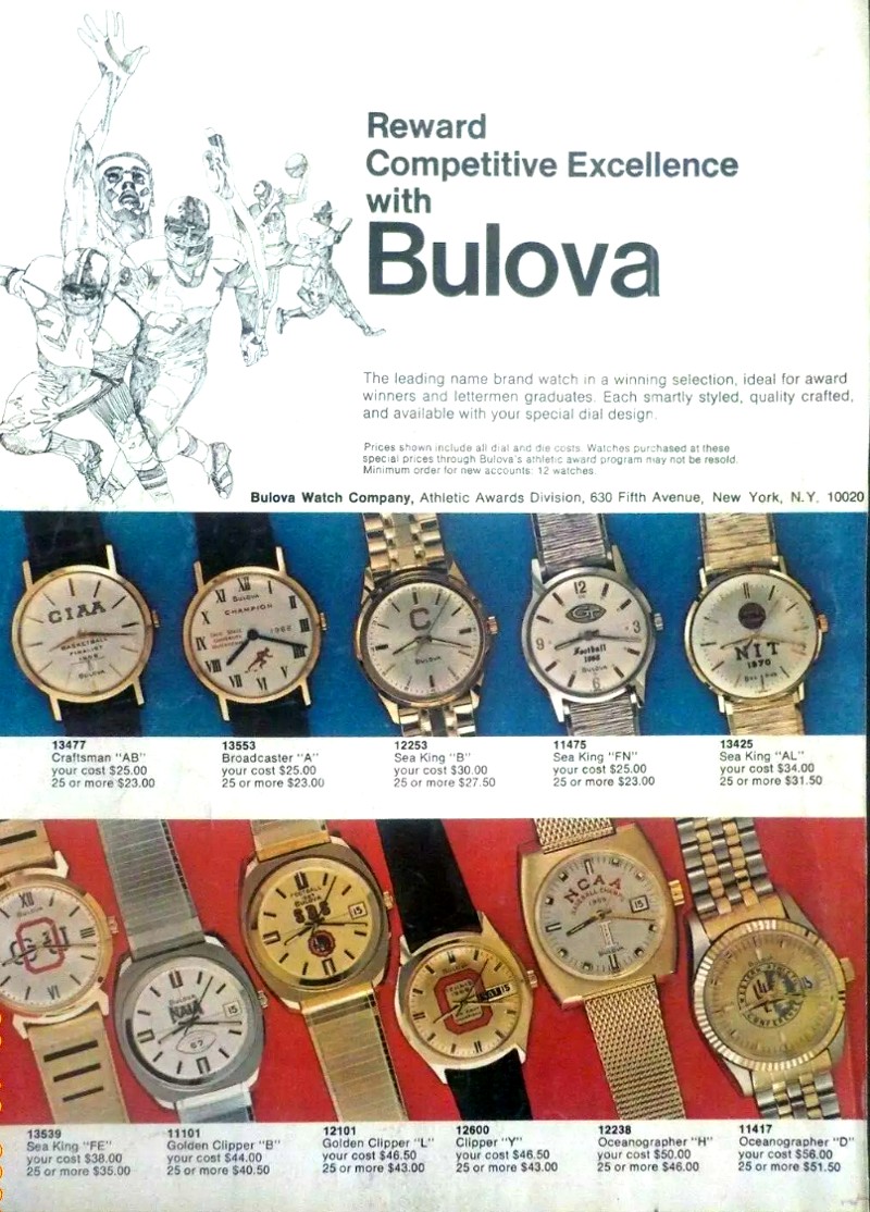 1971 Bulova reward competitive excellence with a Bulova watch