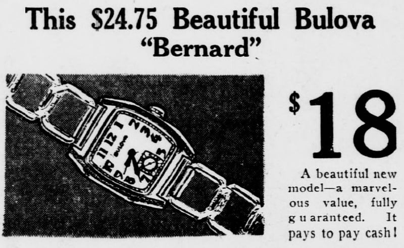 1933 Bulova Bernard 10-12-22 Ad