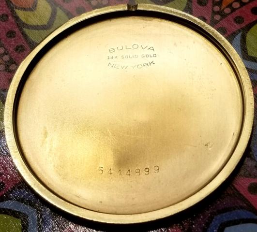 1947 Bulova Solid Gold Pocket Watch