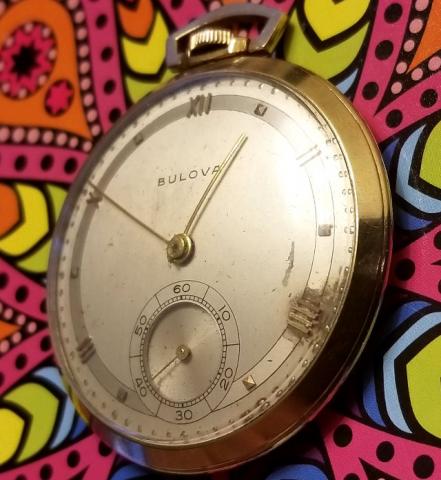 1947 Bulova Solid Gold Pocket Watch