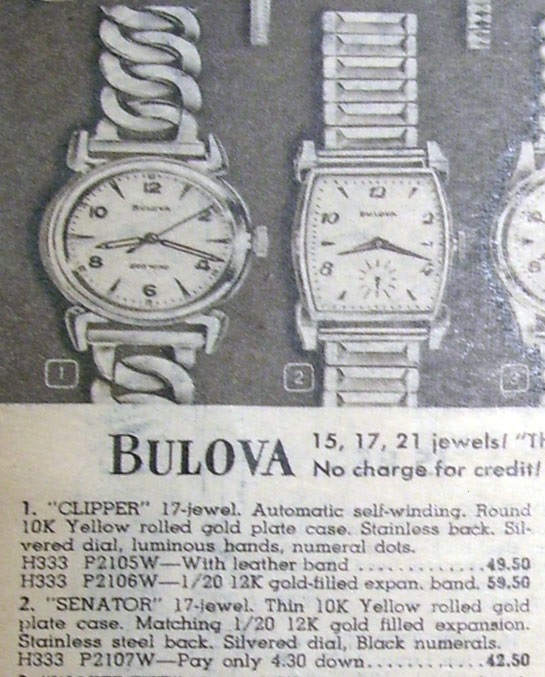 1952 Bulova Senator 6-6-23 Senator Ad