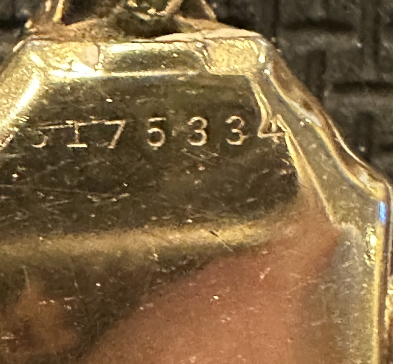 Back of watch showing numbers 175334 or 5175334 2.1.2023