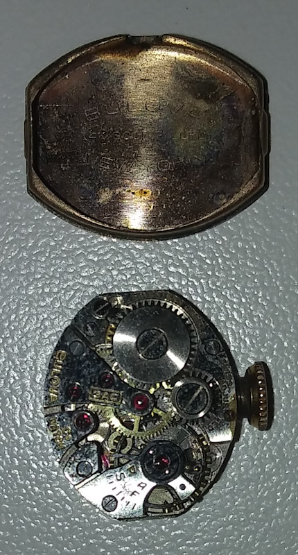 1947 Bulova watch inside