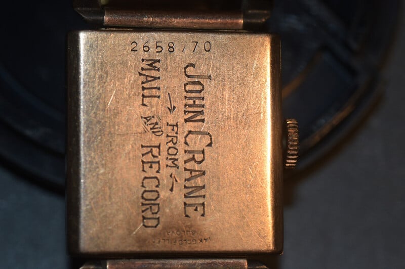 reverse with inscription & case number 