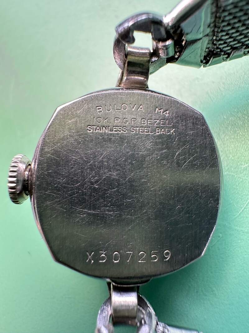 Bulova M4 10K R.G.P. Bezel Stainless Steel Back X307259